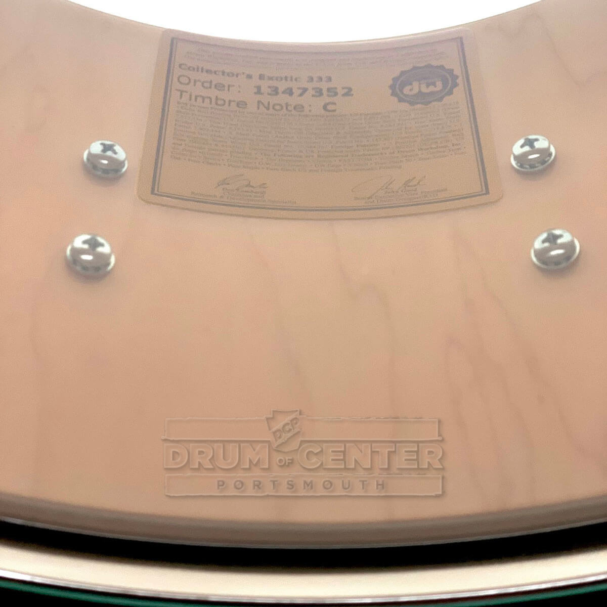 DW Collectors VLT 333 Maple Snare Drum 14x6.5 Exotic Monkey Pod w/Nickel Hardware - Drum Center Of Portsmouth
