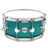 DW Collectors VLT 333 Maple Snare Drum 14x6.5 Teal Glass - Drum Center Of Portsmouth