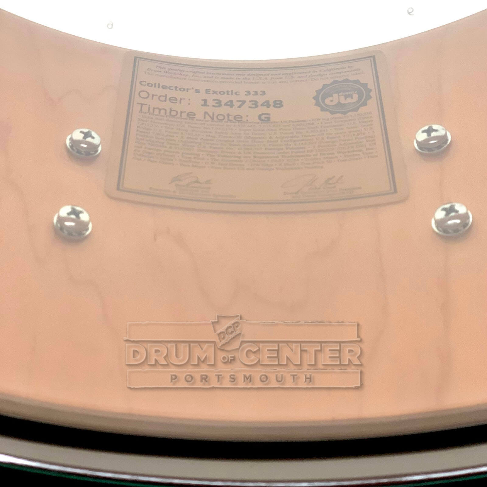 DW Collectors SSC Maple Snare Drum 14x6 Exotic Twisted Ivory Ebony w/Black Nickel Hardware - Drum Center Of Portsmouth