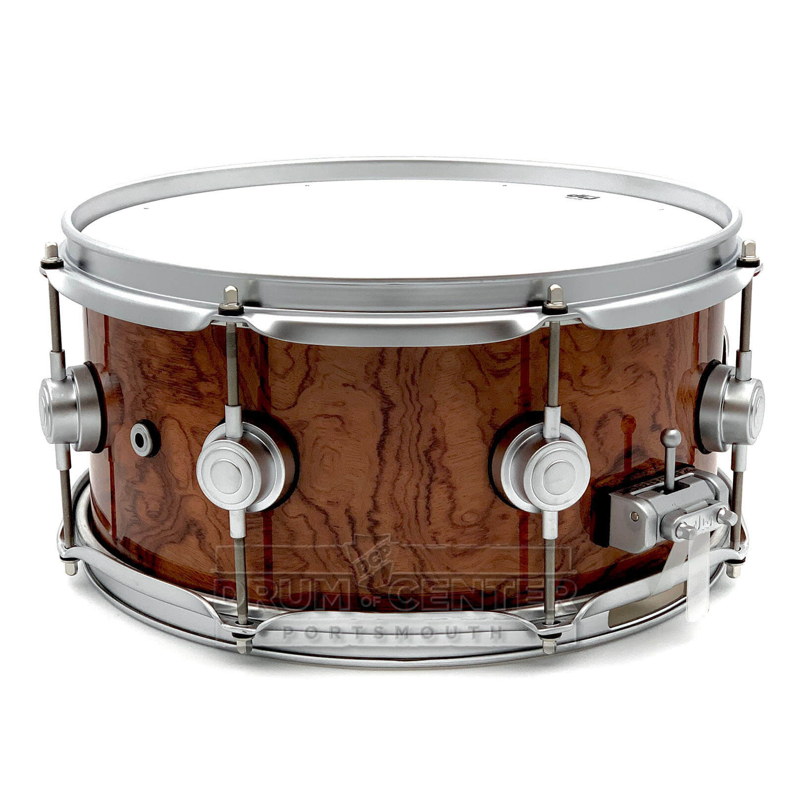 DW Collectors Purpleheart Snare Drum 13x6 Exotic Bubinga w/Satin Chrome Hardware - Drum Center Of Portsmouth