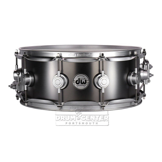 Used DW Collectors Series Satin Black Brass Snare Drum 14x5.5 Satin Chrome Hardware - Drum Center Of Portsmouth