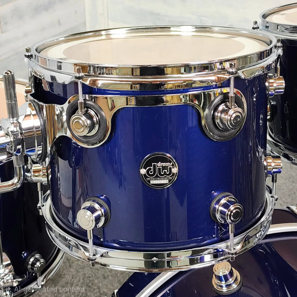 Used DW Performance Series 6pc Roadster Blue Metallic Lacquer - Very Good - Drum Center Of Portsmouth