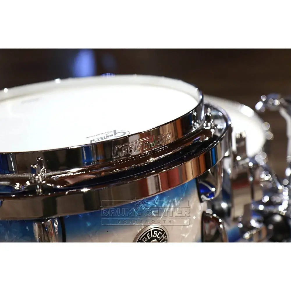 Used Gretsch Brooklyn 5pc Euro Drum Set Blue Burst Pearl - Excellent - Drum Center Of Portsmouth