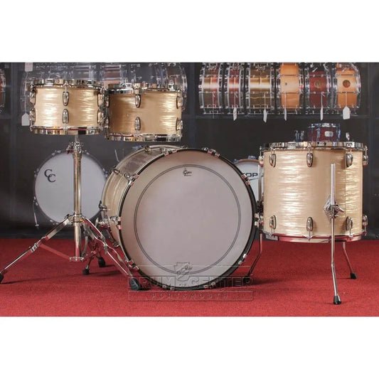 Used Gretsch Brooklyn 4pc Euro Drum Set Creme Oyster - Excellent - Drum Center Of Portsmouth