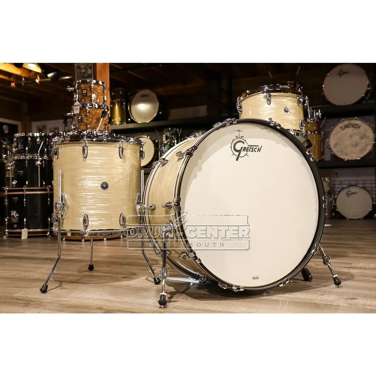 Used Gretsch Brooklyn 3pc Drum Set w/26BD Creme Oyster - Excellent - Drum Center Of Portsmouth