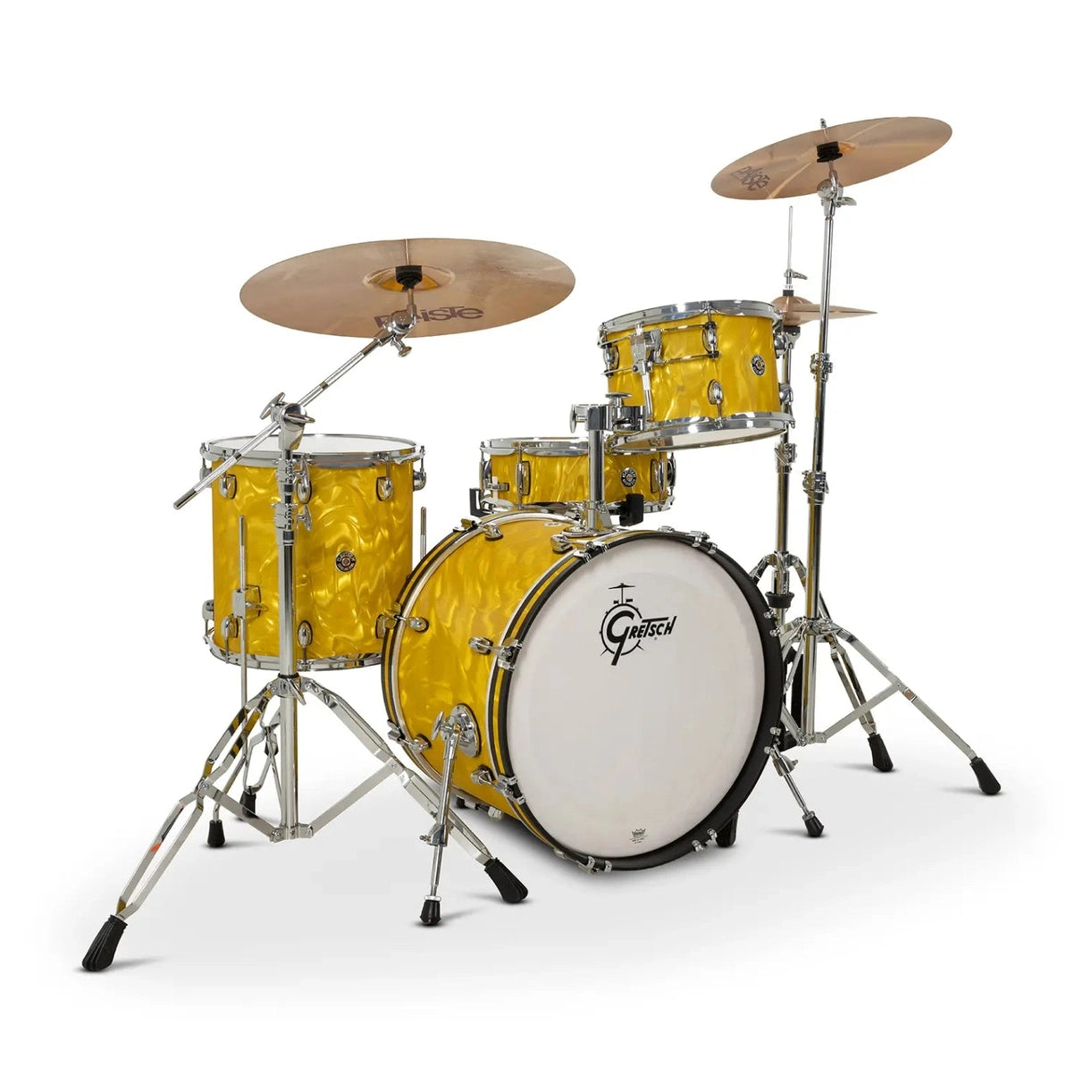 Gretsch Catalina Club CC2 4pc Drum Set 20/12/14/14 Yellow Satin Flame - Drum Center Of Portsmouth