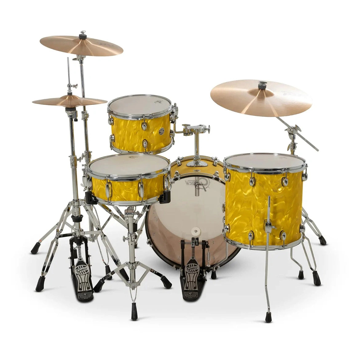 Gretsch Catalina Club CC2 4pc Drum Set 20/12/14/14 Yellow Satin Flame - Drum Center Of Portsmouth