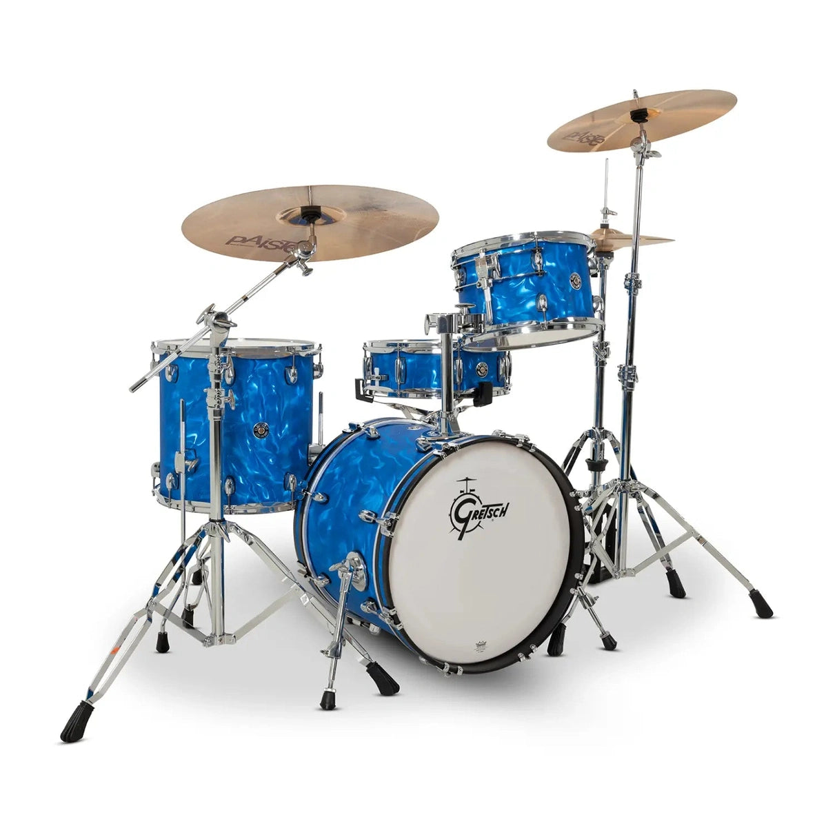 Gretsch Catalina Club CC2 4pc Drum Set 18/12/14/14 Blue Satin Flame - Drum Center Of Portsmouth