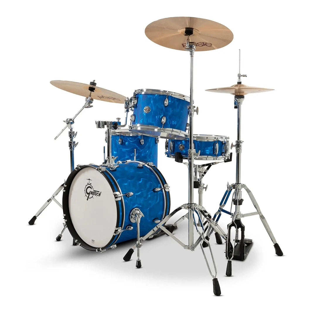 Gretsch Catalina Club CC2 4pc Drum Set 18/12/14/14 Blue Satin Flame - Drum Center Of Portsmouth