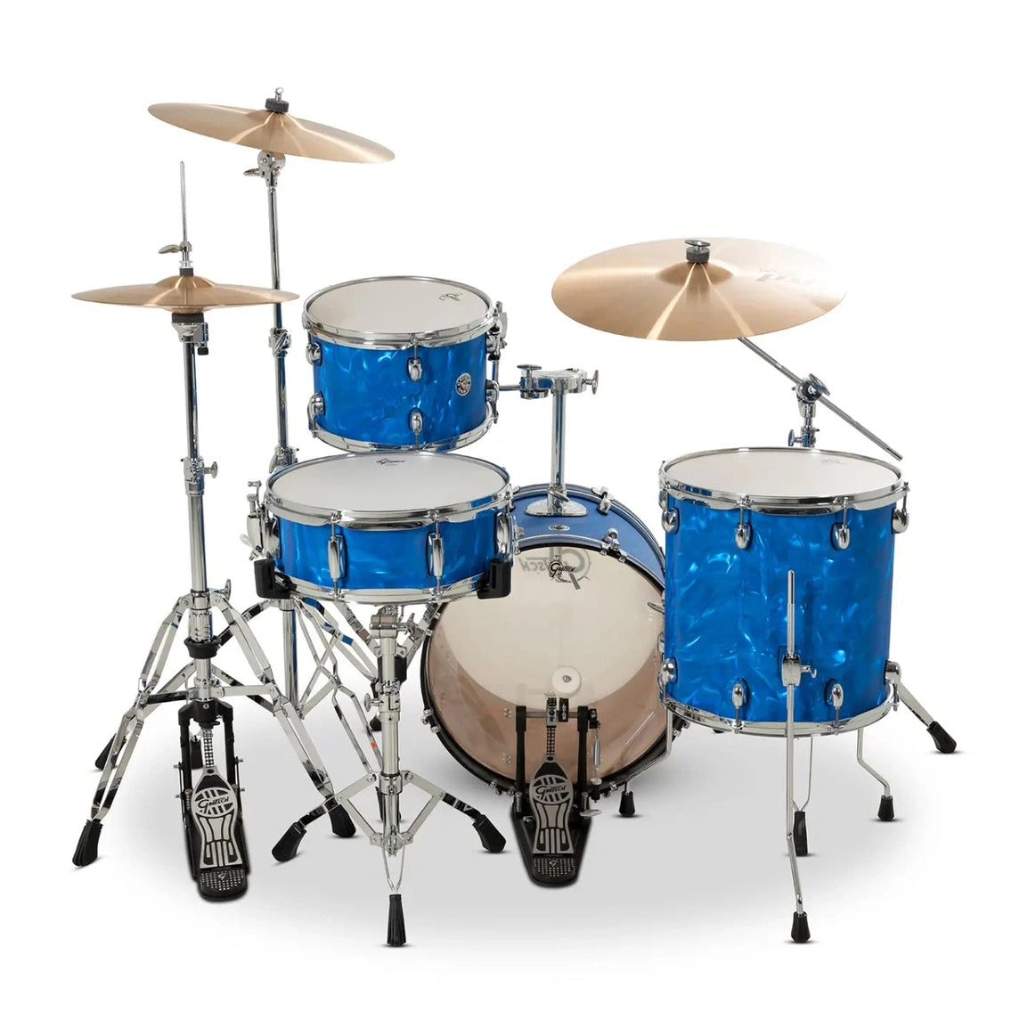 Gretsch Catalina Club CC2 4pc Drum Set 18/12/14/14 Blue Satin Flame - Drum Center Of Portsmouth