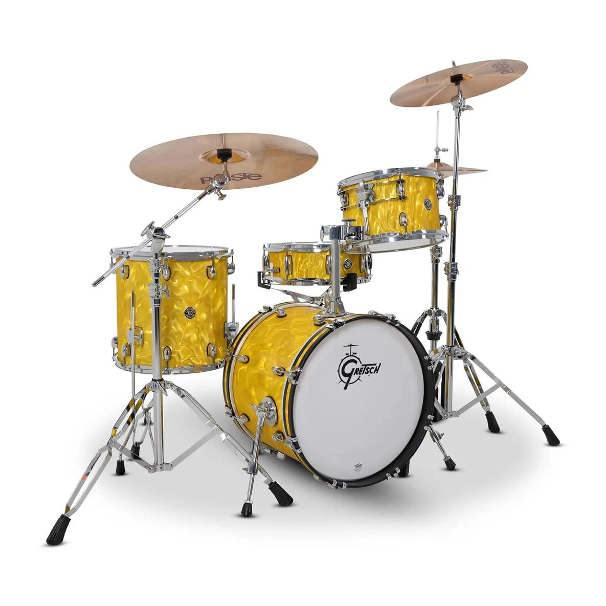 Gretsch Catalina Club CC2 4pc Drum Set 18/12/14/14 Yellow Satin Flame - Drum Center Of Portsmouth