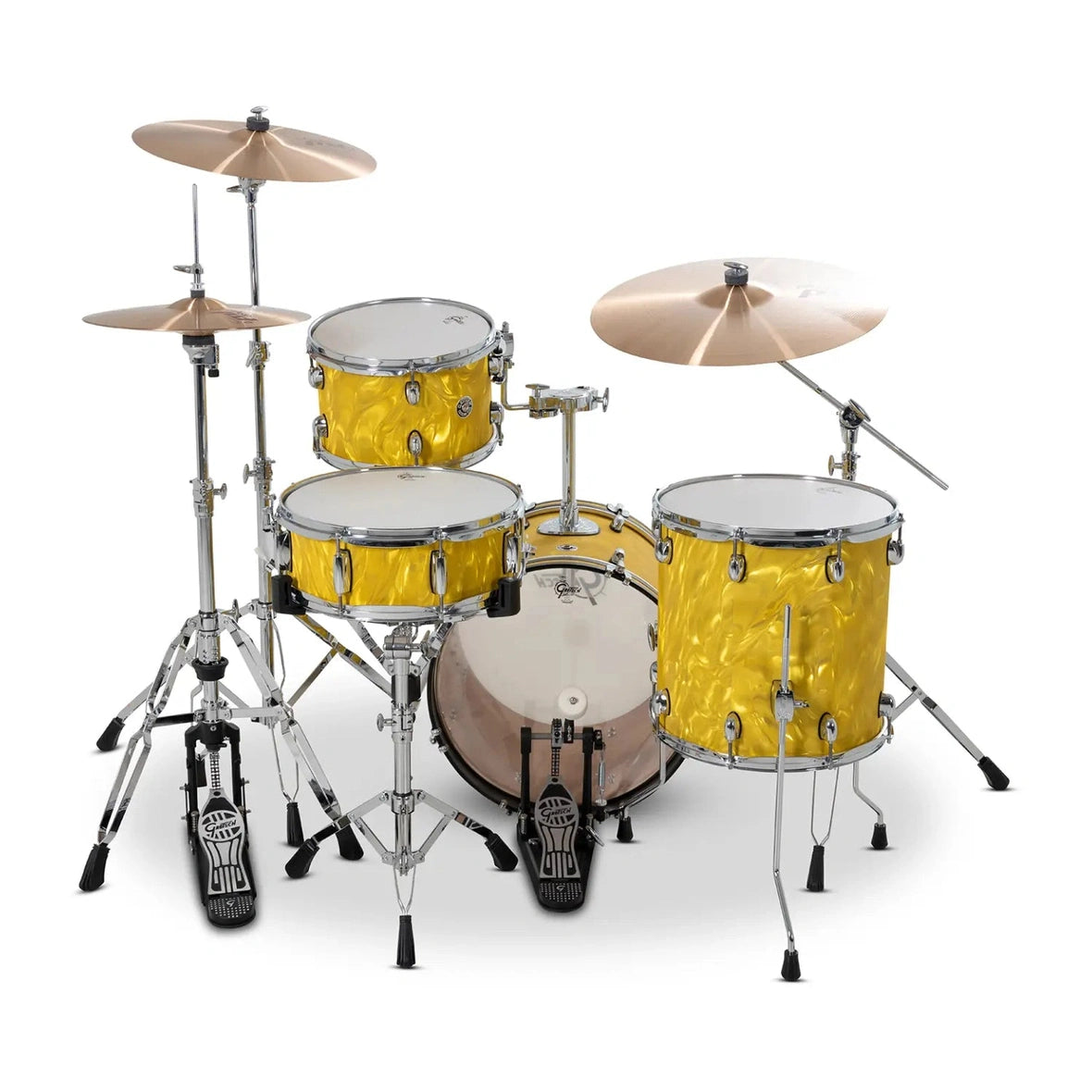 Gretsch Catalina Club CC2 4pc Drum Set 18/12/14/14 Yellow Satin Flame - Drum Center Of Portsmouth