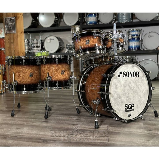 Sonor SQ2 Beech 6pc Drum Set Walnut Brown Burst