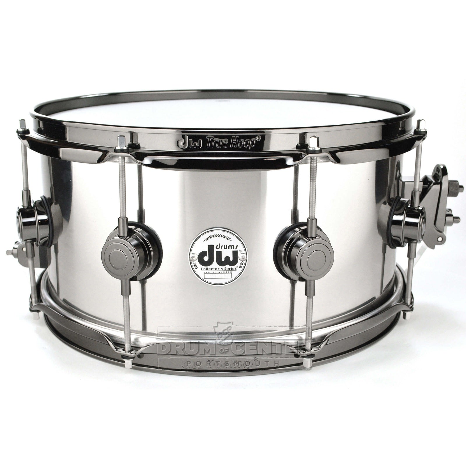 DW Collectors Stainless Steel Snare Drum 13x6.5 Black Nickel Hardware