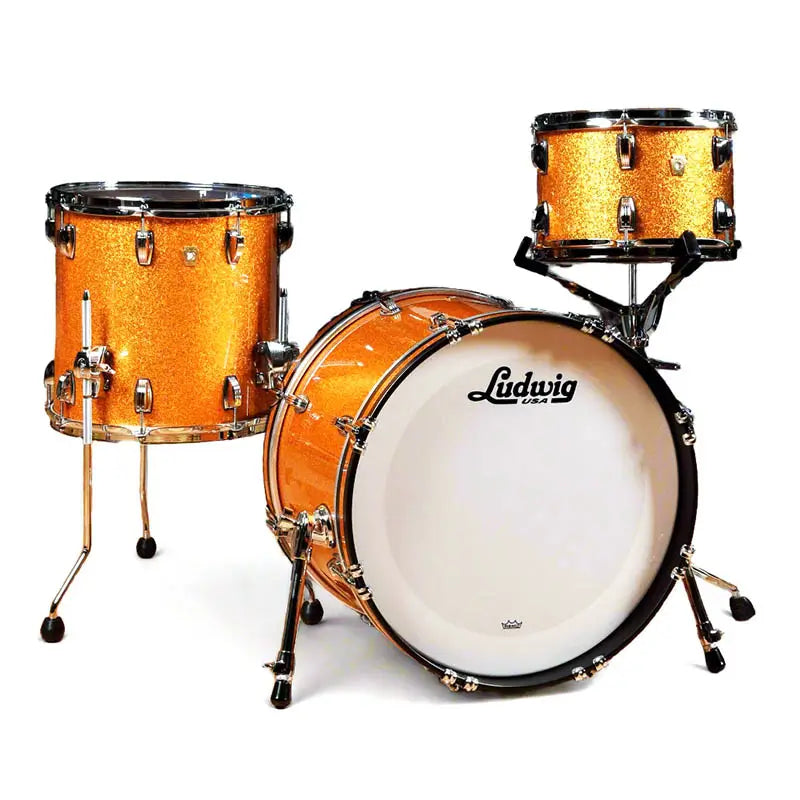 Ludwig Classic Maple 3pc Downbeat Drum Set Gold Sparkle - Drum Center Of Portsmouth