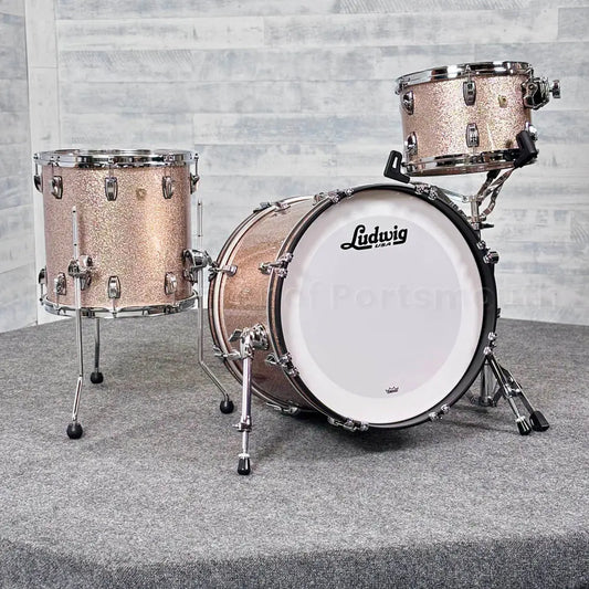 EMBARGOED - ACTIVATE OCT 8 - Ludwig Classic Maple 3pc Downbeat Drum Set Champagne Sparkle - Drum Center Of Portsmouth