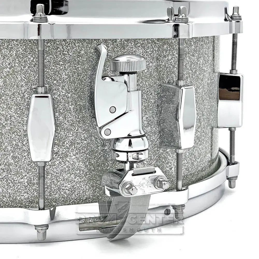 Milestone Founder's Model Fiberglass Composite Snare Drum 14x6.5 10-Lug Silver Sparkle - Drum Center Of Portsmouth