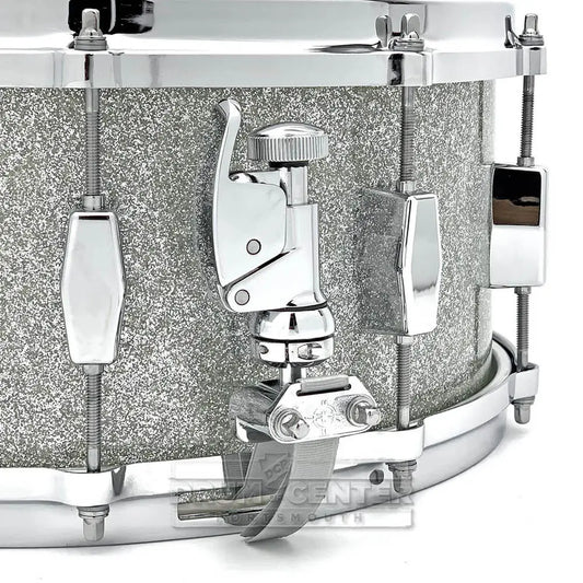 Milestone Founder's Model Fiberglass Composite Snare Drum 14x6.5 10-Lug Silver Sparkle - Drum Center Of Portsmouth