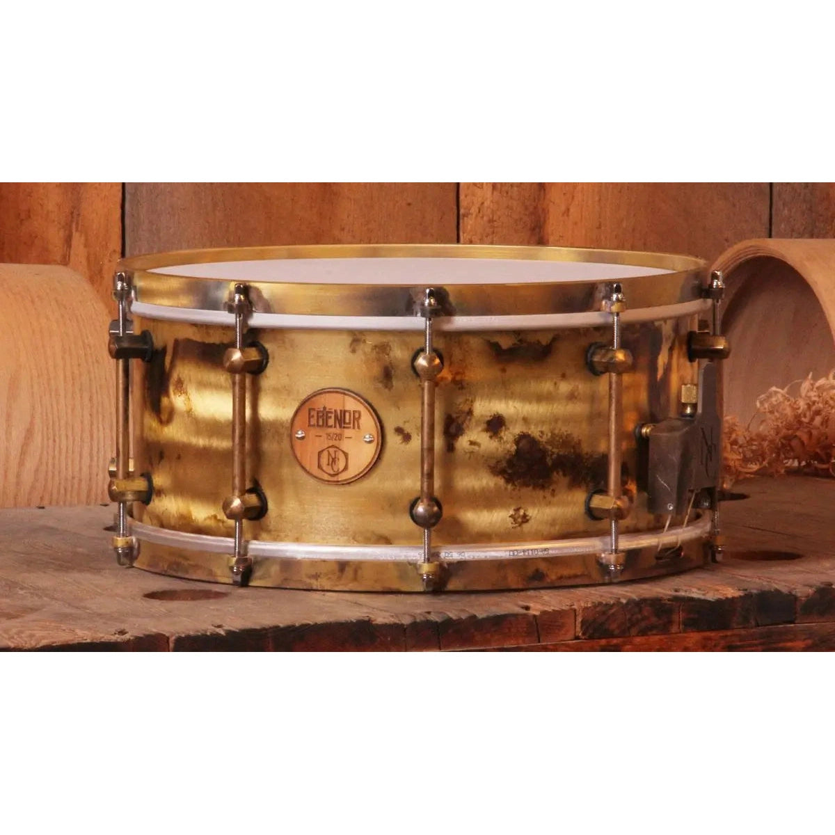 Noble & Cooley Ebenor Primitive Brass Snare Drum 14x6.5 - Drum Center Of Portsmouth