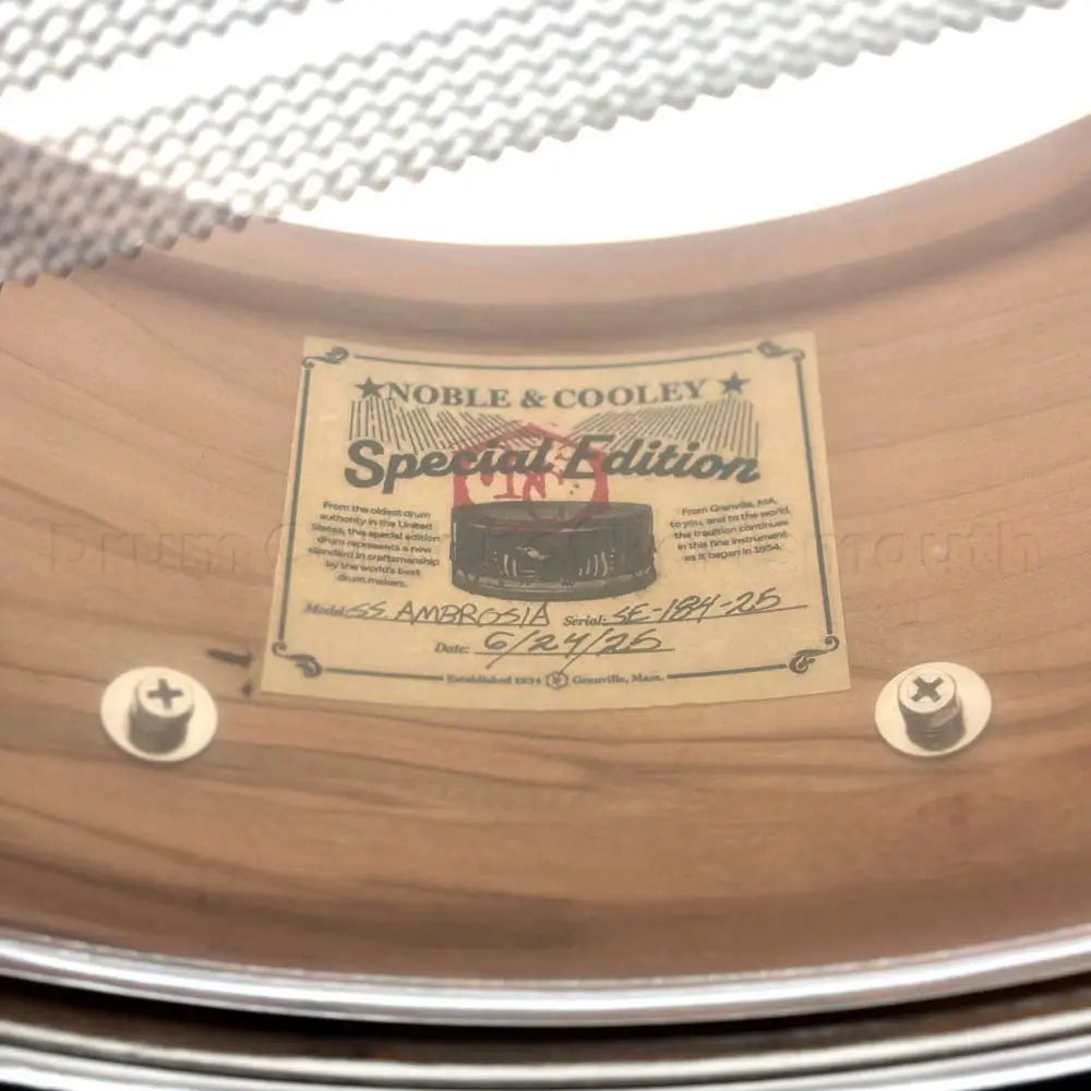 Noble & Cooley Solid Shell Classic Special Edition Ambrosia Maple Snare Drum 14x6 - Drum Center Of Portsmouth
