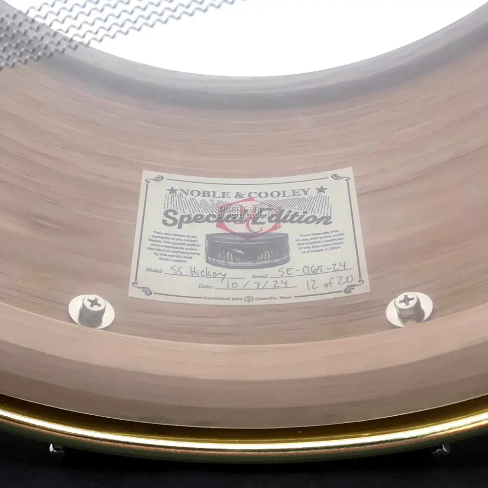 Noble & Cooley Solid Shell Classic Limited Edition Hickory Snare Drum 14x8 - Drum Center Of Portsmouth