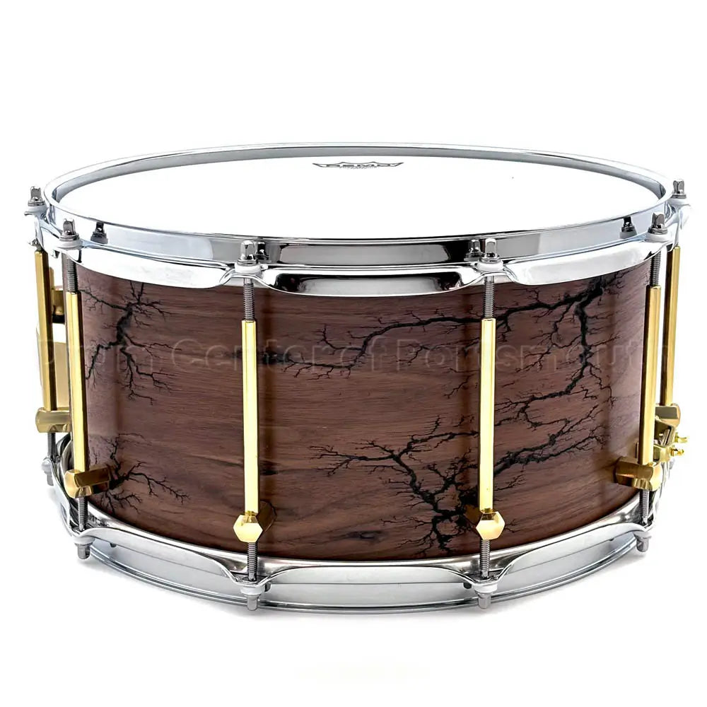 Noble & Cooley Solid Shell Classic Walnut Snare Drum 14x7 w/Fractal Pattern - Drum Center Of Portsmouth