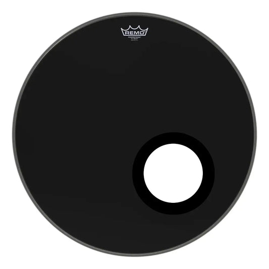 Remo Powerstroke 3 Bass Drum Head 20" Ebony w/5" DynamO - Drum Center Of Portsmouth