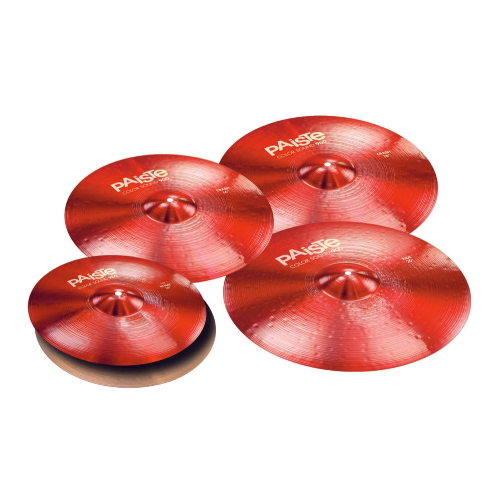 Paiste 900 Color Sound Red Medium Cymbal Box Set w/Even-Sized Crashes