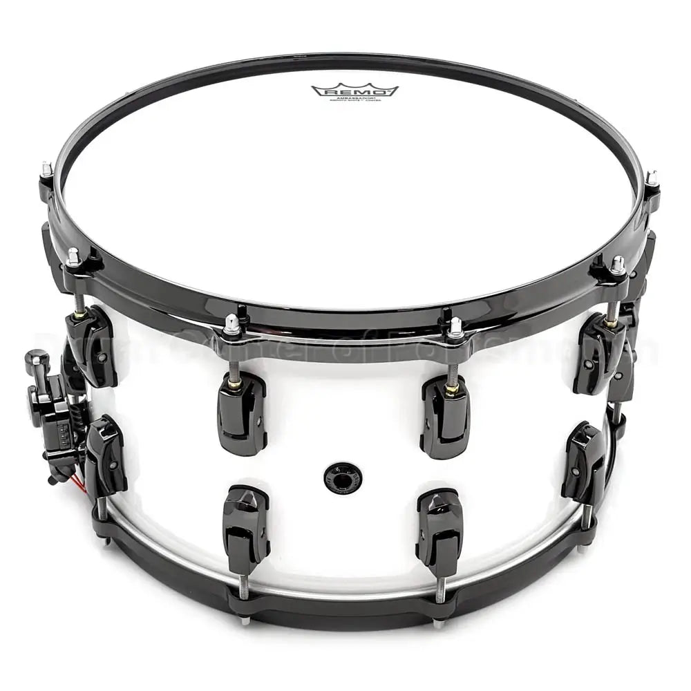 Pearl Masterworks 20-Ply Maple Snare Drum 14x8 Arctic White w/Black Hw - Drum Center Of Portsmouth