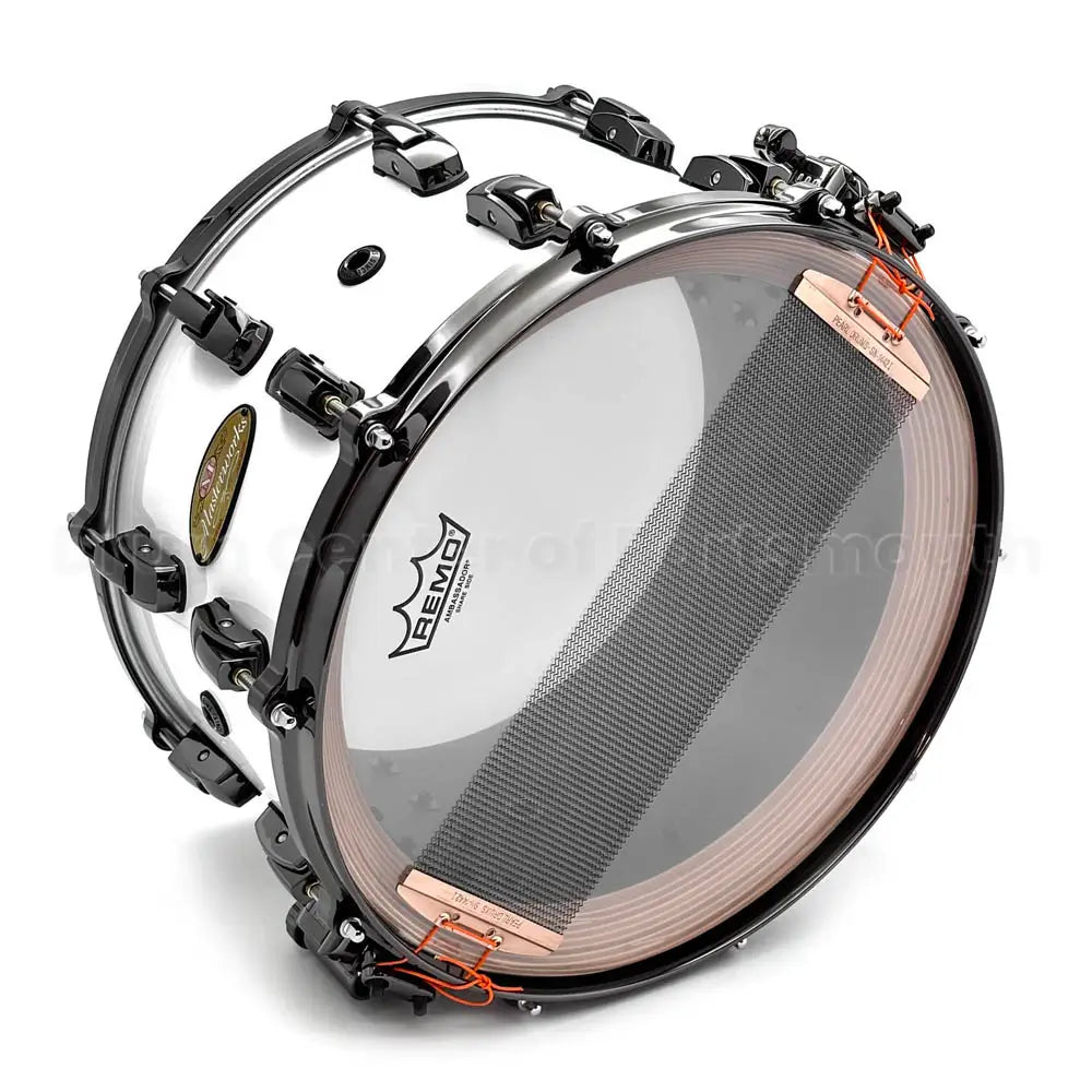 Pearl Masterworks 20-Ply Maple Snare Drum 14x8 Arctic White w/Black Hw - Drum Center Of Portsmouth