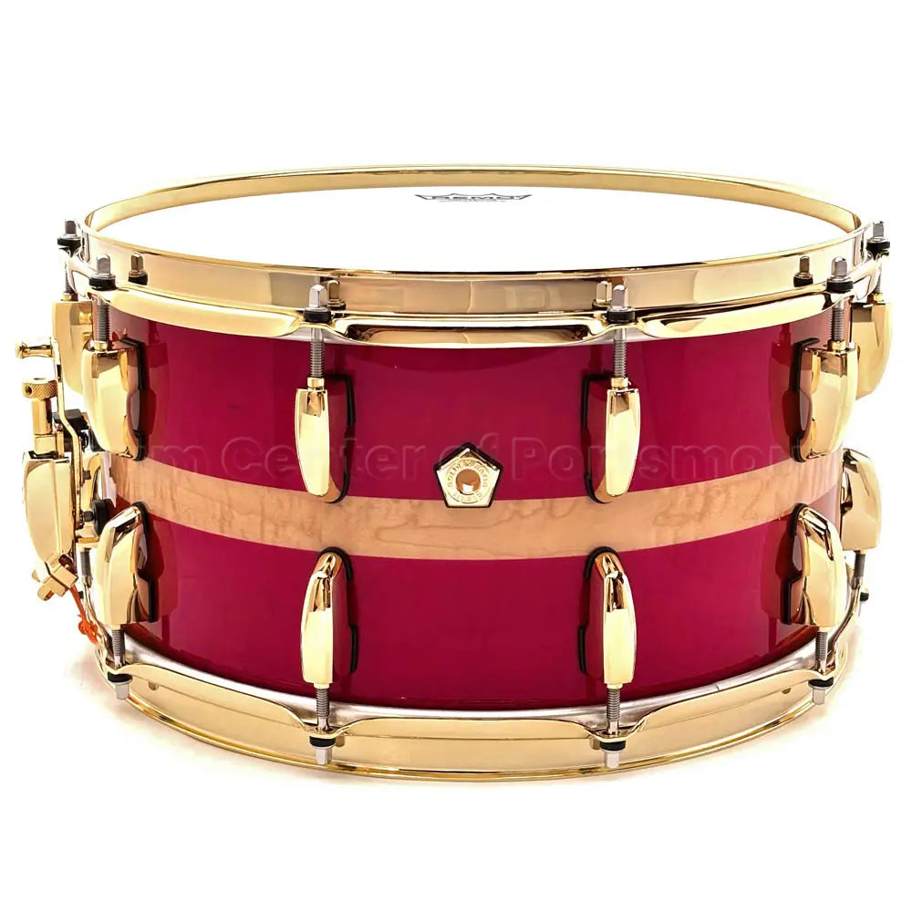 Pearl Masterworks Artisan Maple/Mahogany Snare Drum 14x7 Banded Red Curly Maple - Drum Center Of Portsmouth