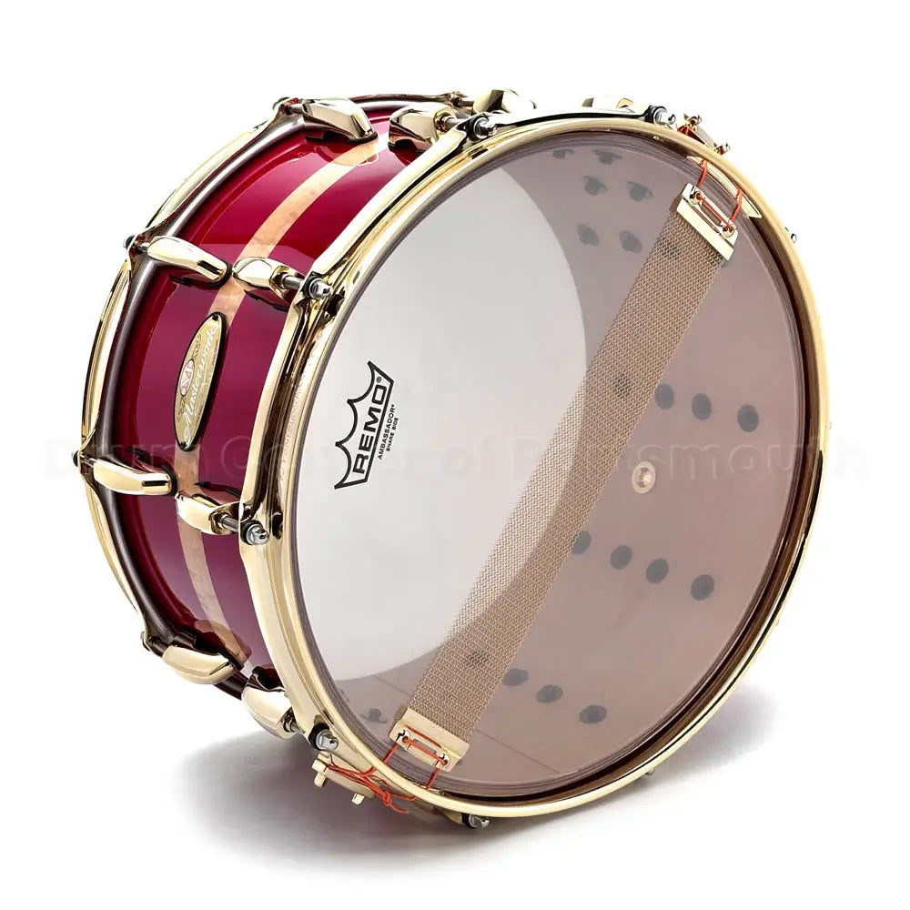 Pearl Masterworks Artisan Maple/Mahogany Snare Drum 14x7 Banded Red Curly Maple - Drum Center Of Portsmouth