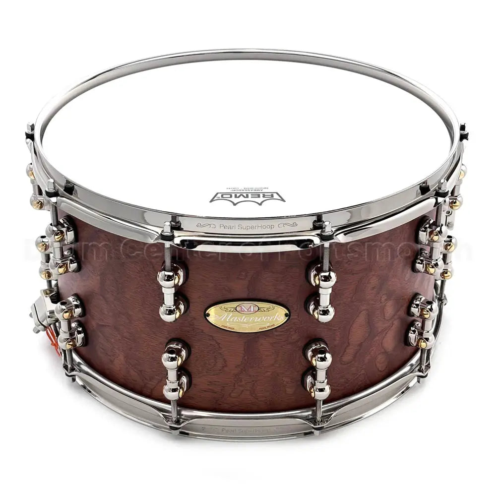 Pearl Masterworks Mahogany/Gum Snare Drum 15x8 Matte Burl Mahogany w/Nickel Hw - Drum Center Of Portsmouth