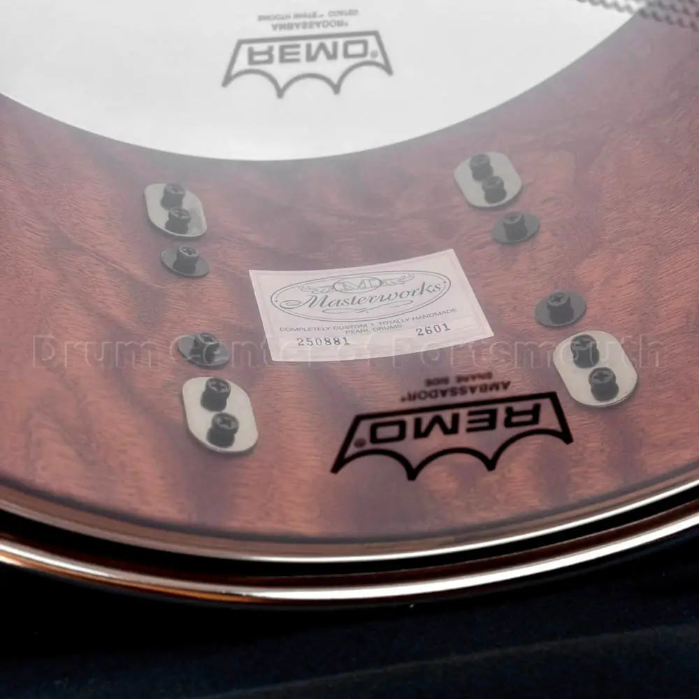 Pearl Masterworks Mahogany/Gum Snare Drum 15x8 Matte Burl Mahogany w/Nickel Hw - Drum Center Of Portsmouth