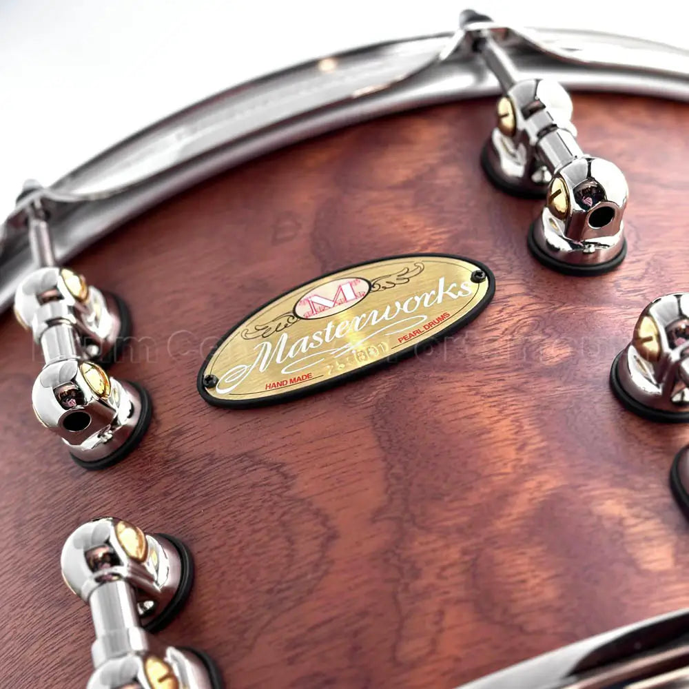 Pearl Masterworks Mahogany/Gum Snare Drum 15x8 Matte Burl Mahogany w/Nickel Hw - Drum Center Of Portsmouth