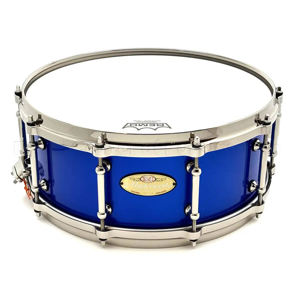 Pearl Masterworks Maple/Gum Snare Drum 14x5.5 Kobalt Blue Metallic w/Nickel Hw - Drum Center Of Portsmouth