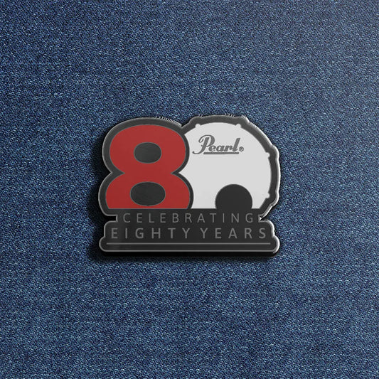 Pearl 80th Logo Enamel Pin - Drum Center Of Portsmouth
