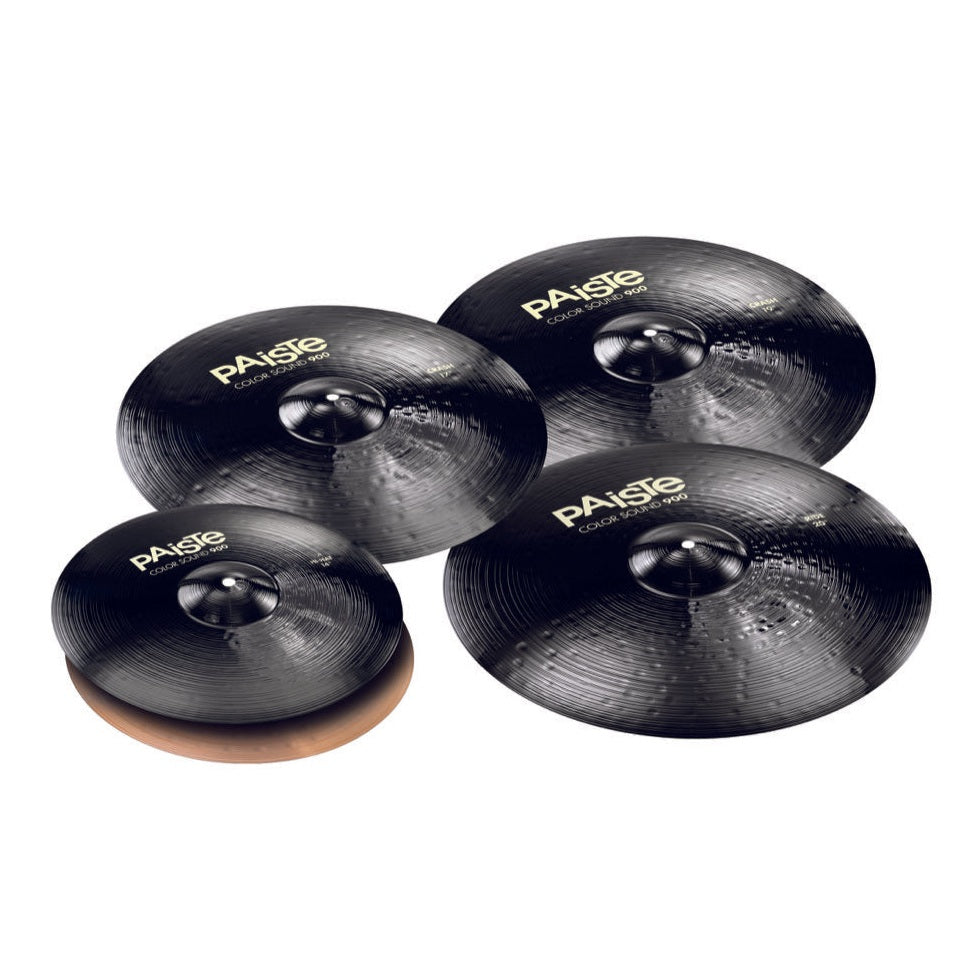 Paiste 900 Color Sound Black Medium Cymbal Box Set w/Odd-Sized Crashes