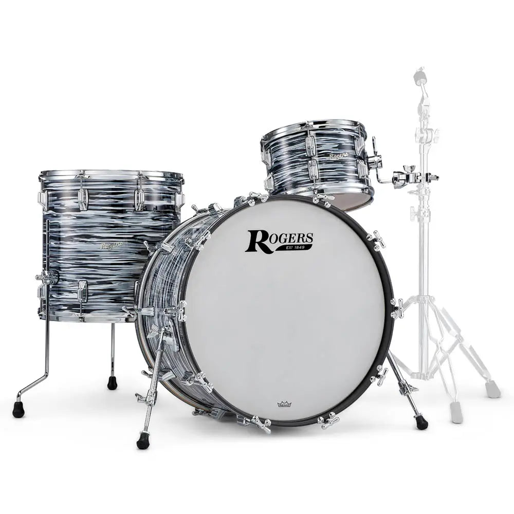 Rogers Powertone 3pc Drum Set 70s Black Oyster - Drum Center Of Portsmouth