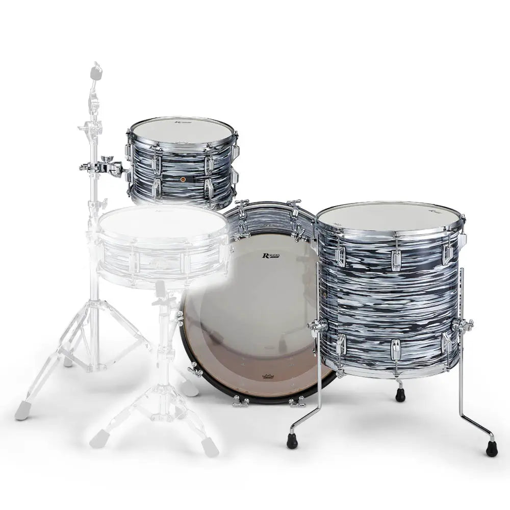 Rogers Powertone 3pc Drum Set 70s Black Oyster - Drum Center Of Portsmouth