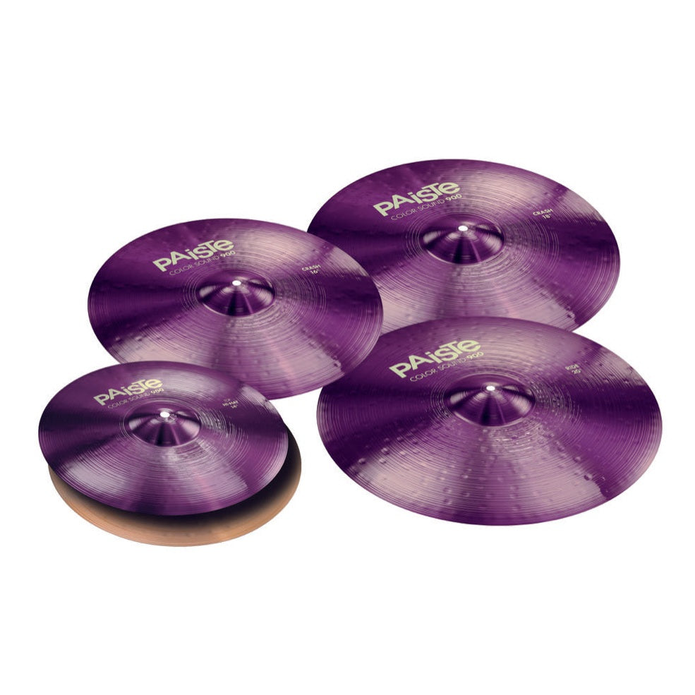 Paiste 900 Color Sound Purple Medium Cymbal Box Set w/Even-Sized Crashes