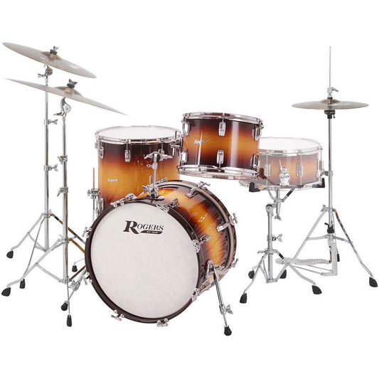 Drum set with Rogers branding on a white background