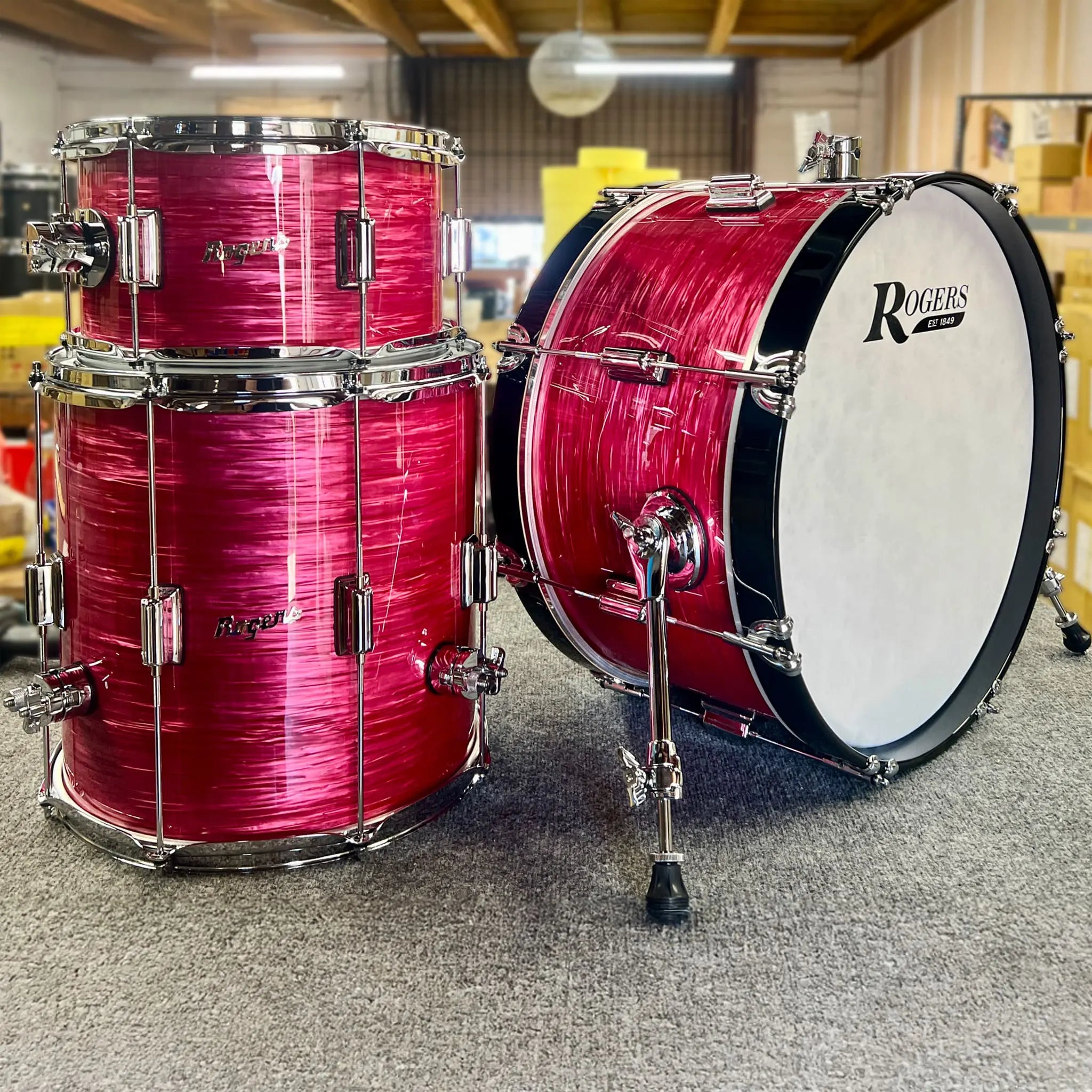 Rogers Tower Limited Edition 3pc Drum Set 20/12/14 Red Ripple - Drum Center Of Portsmouth