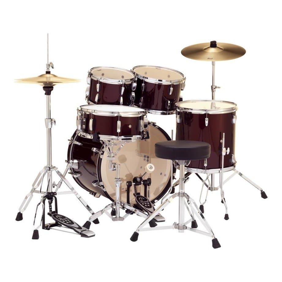 Pearl Roadshow 5 Piece Drum Set With Hardware & Cymbals - Wine Red
