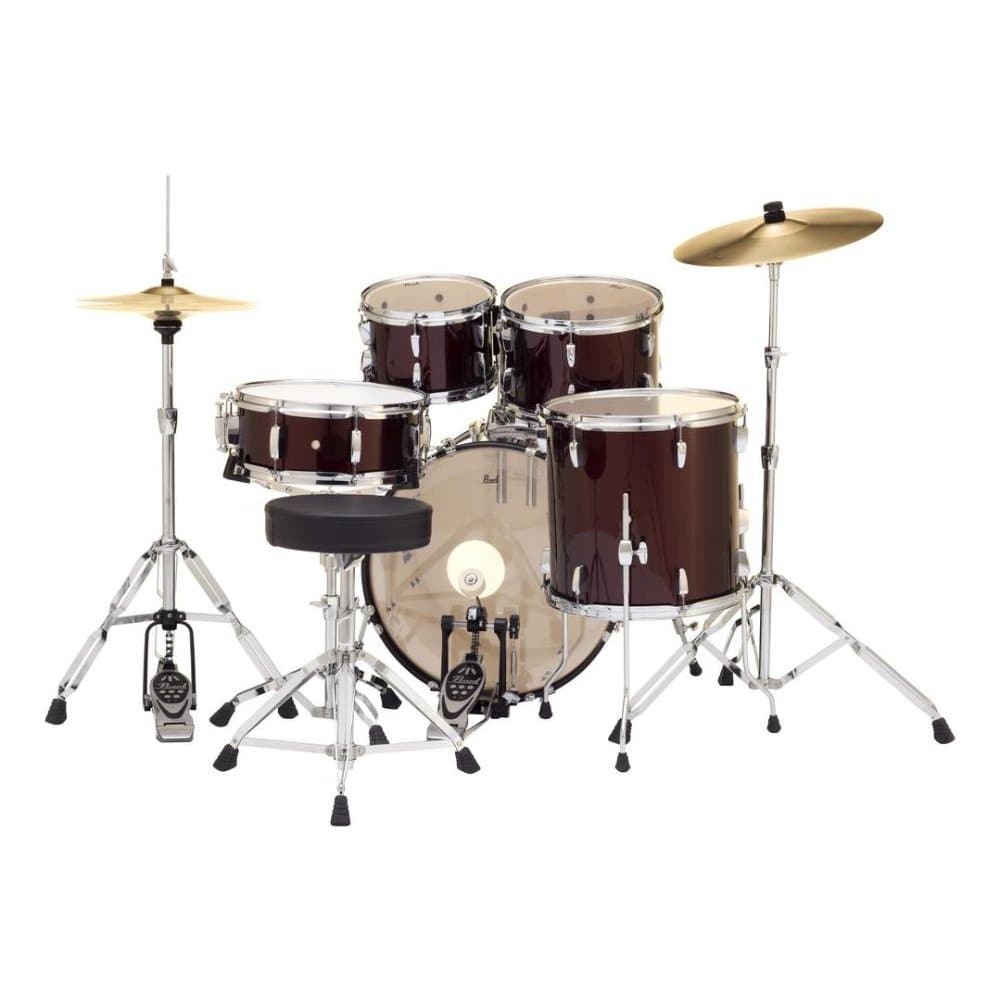 Pearl Roadshow 5 Piece Drum Set With Hardware & Cymbals - Wine Red