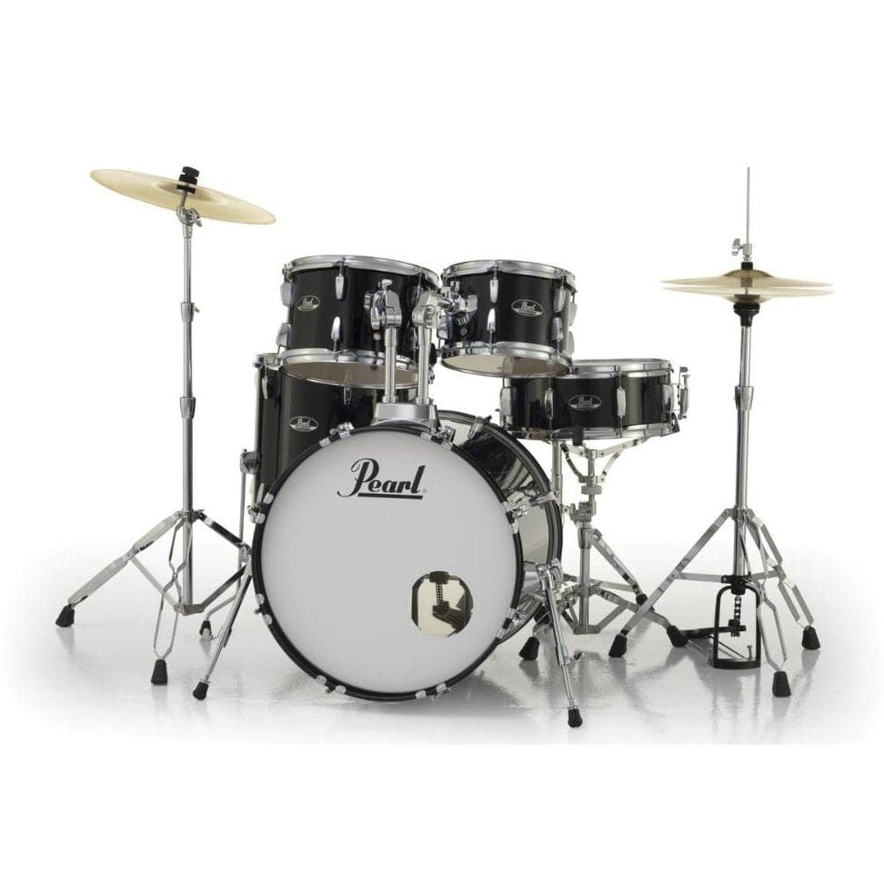 Pearl Roadshow 5 Piece Drum Set With Hardware & Cymbals - Jet Black - RS505C/C31