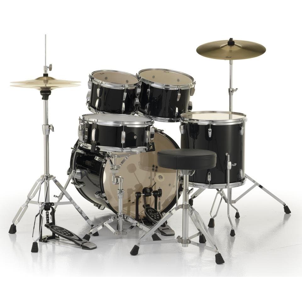 Pearl Roadshow 5 Piece Drum Set With Hardware & Cymbals - Jet Black - RS505C/C31