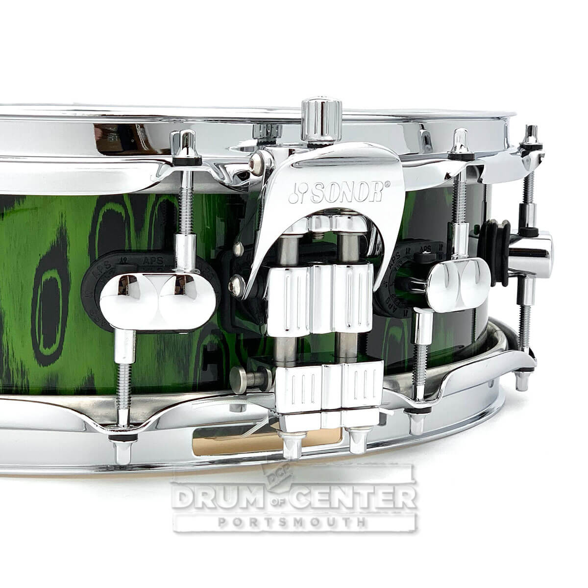 Sonor SQ2 Maple Medium Snare Drum 14x4.25 Green Tribal
