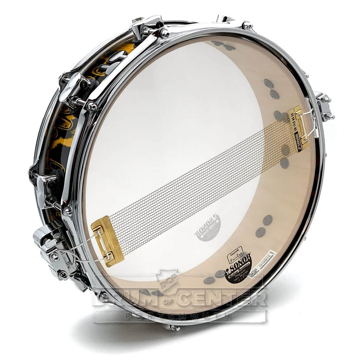 Sonor SQ2 Maple Medium Snare Drum 14x4.25 Yellow Tribal