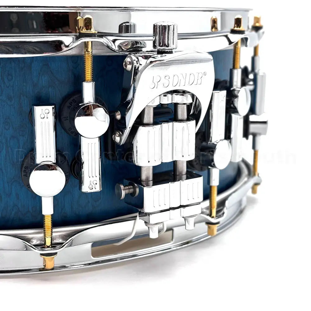 Sonor SQ2 Medium Maple Snare Drum 14x5.5 Birdseye Azure w/Chrome & Gold Hw - Drum Center Of Portsmouth